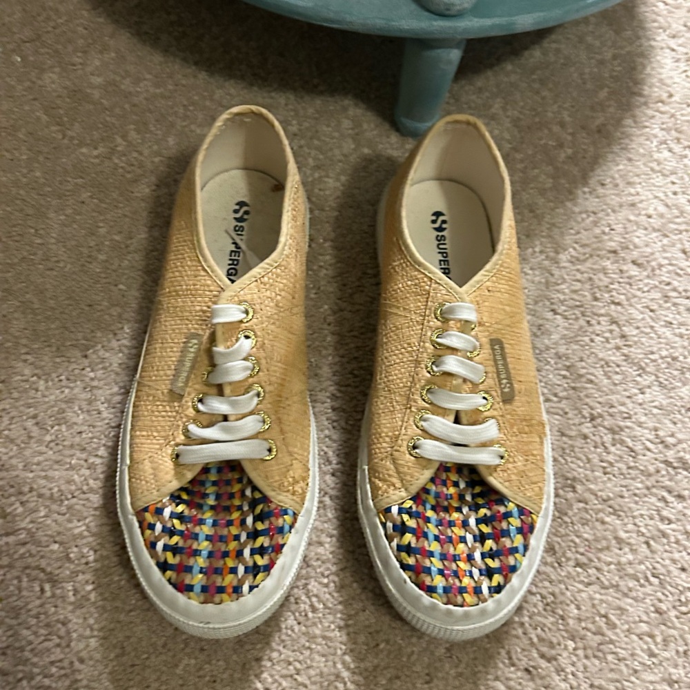 Superga Tan and Multicolor Women's Sneakers - Picture 2 of 6